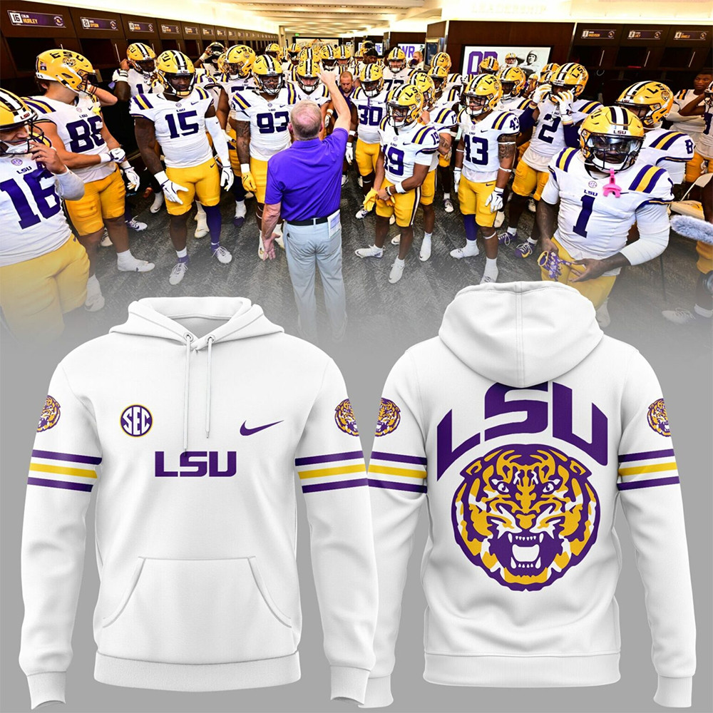 Special LSU Tigers White Hoodie Gift For Tigers Fans 2025-1