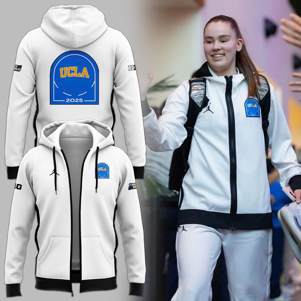 Special New Black And White Ucla Zip Hoodie 2025 Gifts For Girlfriend-1