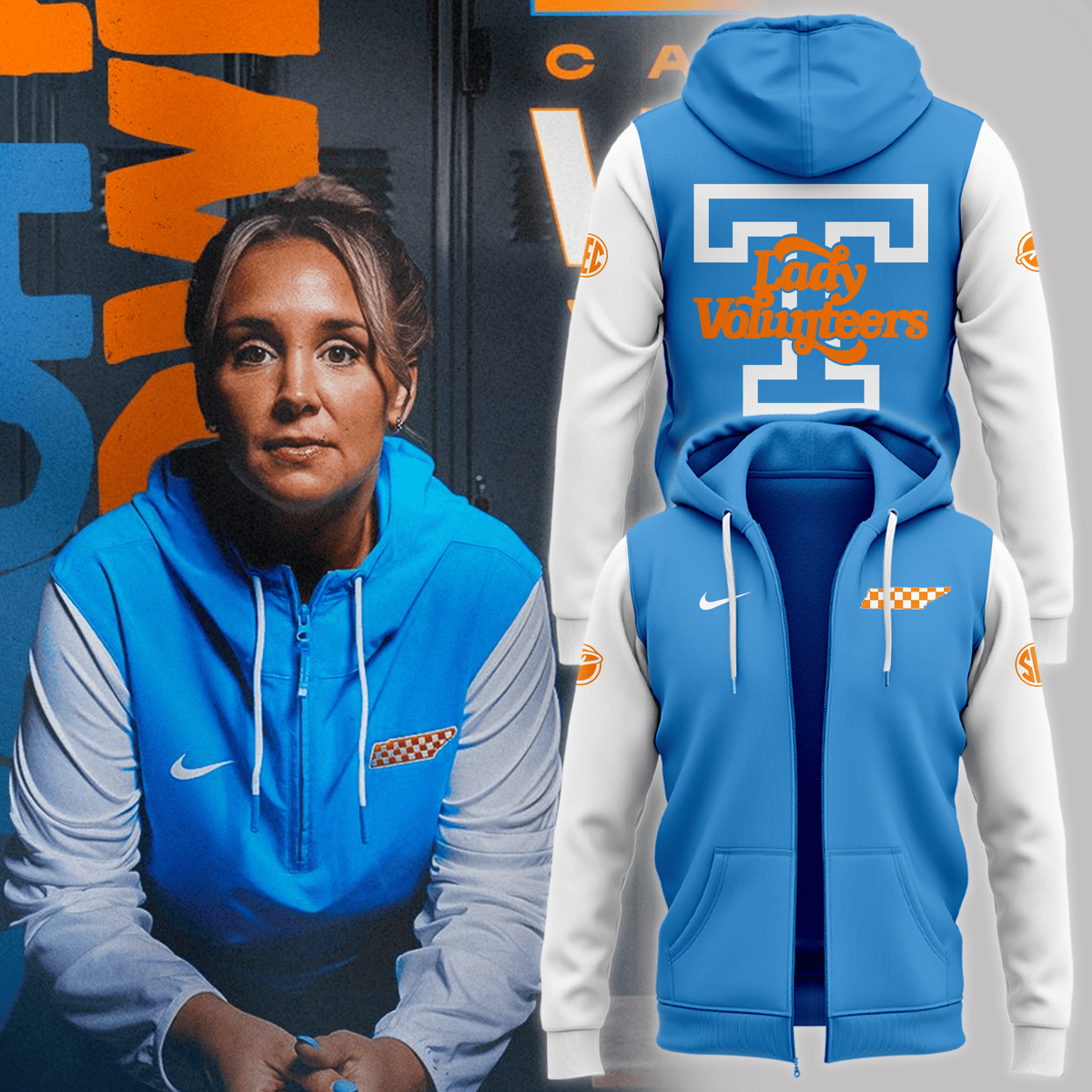 Special New Coach Kim Caldwell Lady Vols Zip Hoodie Gift Ideas For Basketball Lovers-1