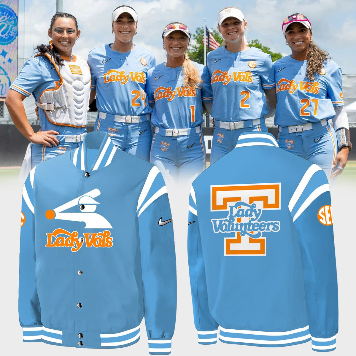 Special New Lady Vols Softball Summitt Blue Bomber Jacket Softball Lovers Gifts-1