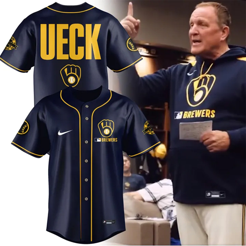 Special New Mr Baseball Bob Uecker Navy Baseball Jersey Gifts For Ice Hockey Fans-1