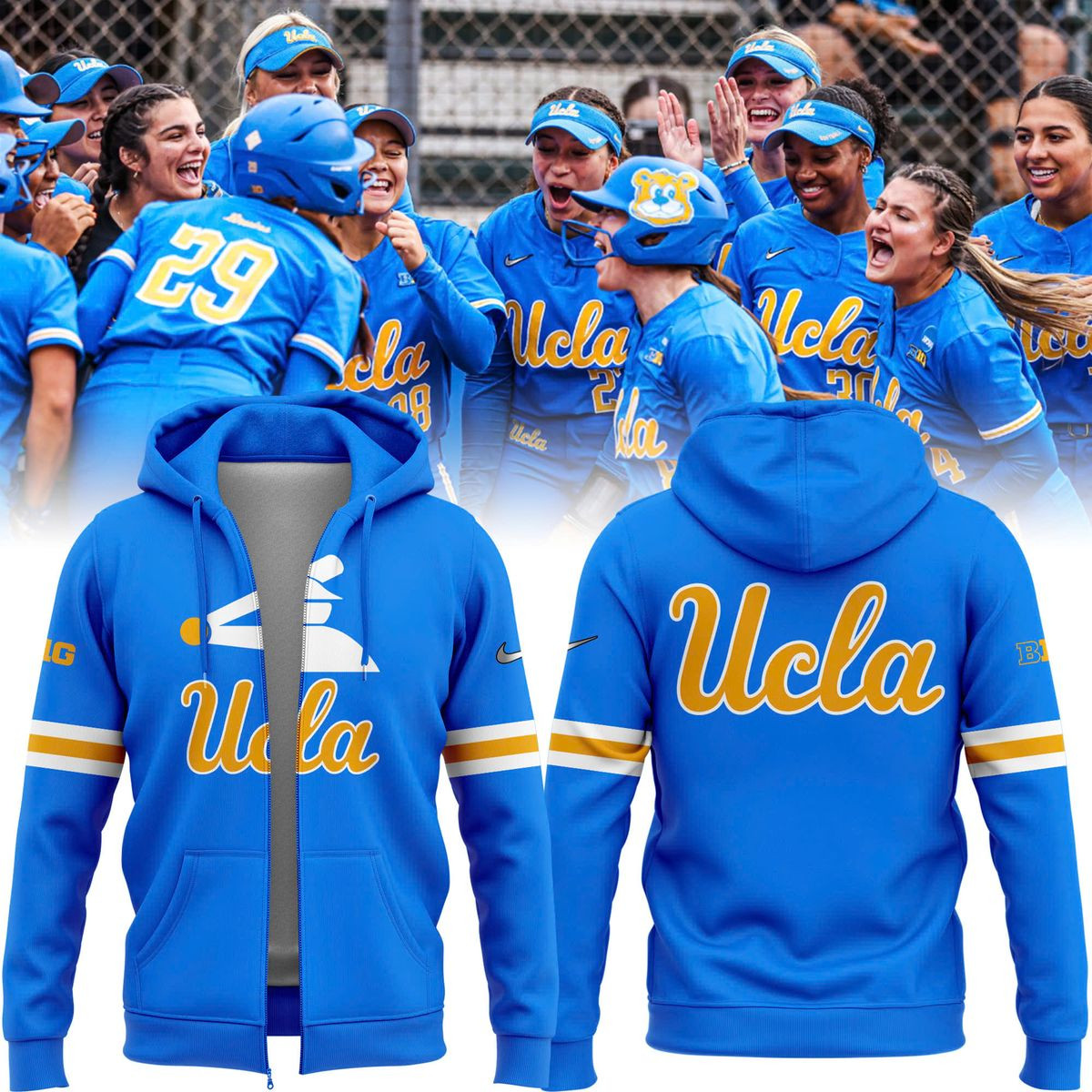 Special New Ucla Softball Stickman Zip Hoodie Gifts For Mom-1