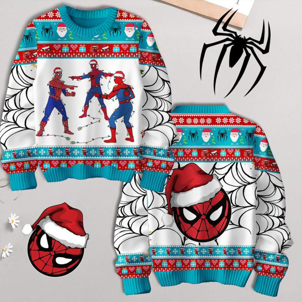 Spider Man All I Want For Christmas Marvel Movies Ugly Sweater Gifts For Movie Fans-1