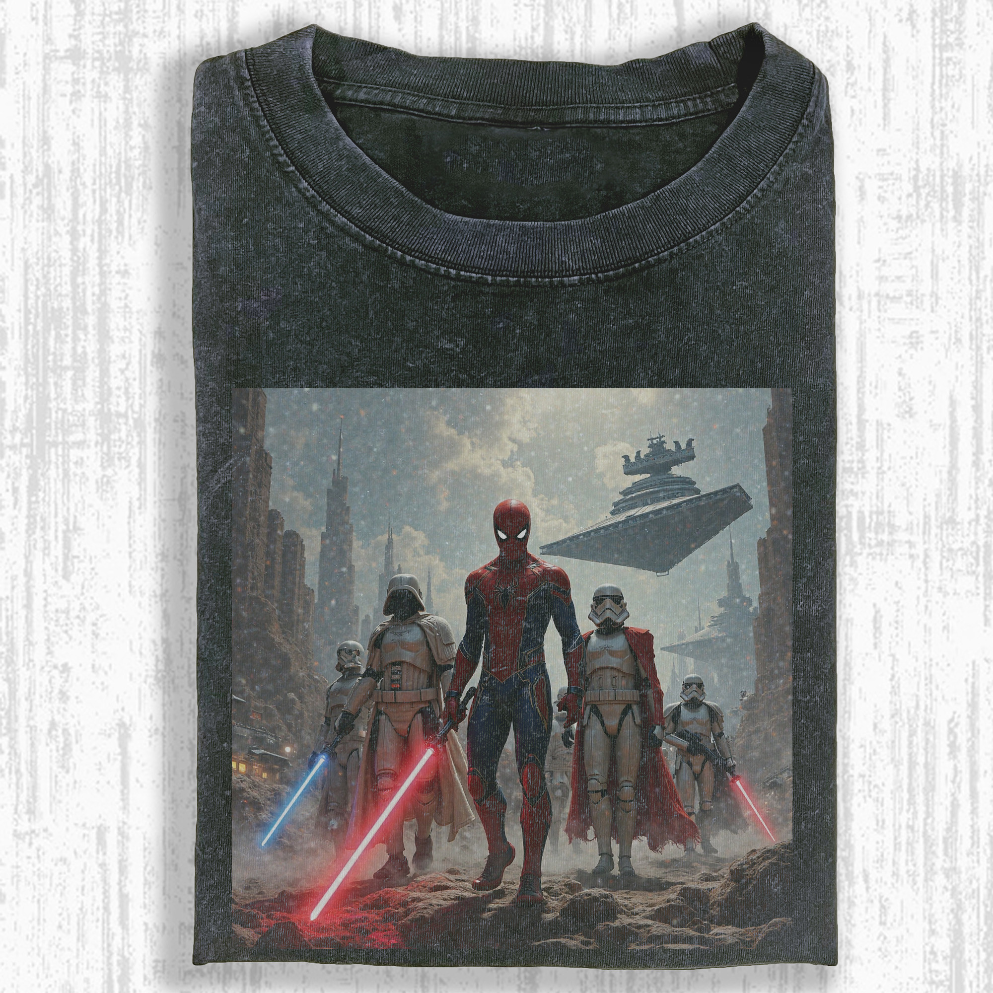 Spiderman Joins Star Wars Tshirt Gifts For People Who Like Star Wars-1
