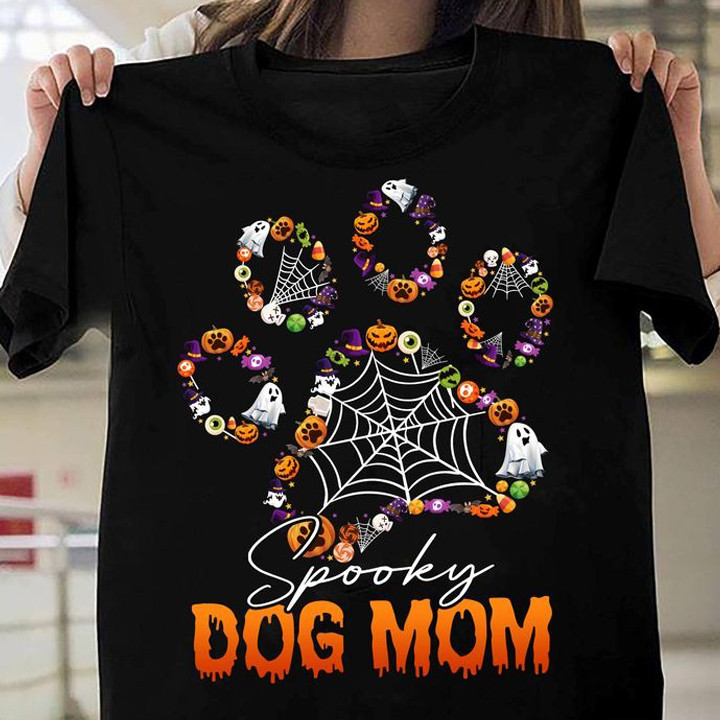 Spiky Dog Mom Halloween Shirt Ghost Happy Halloween Gifts For Dog Moms-1