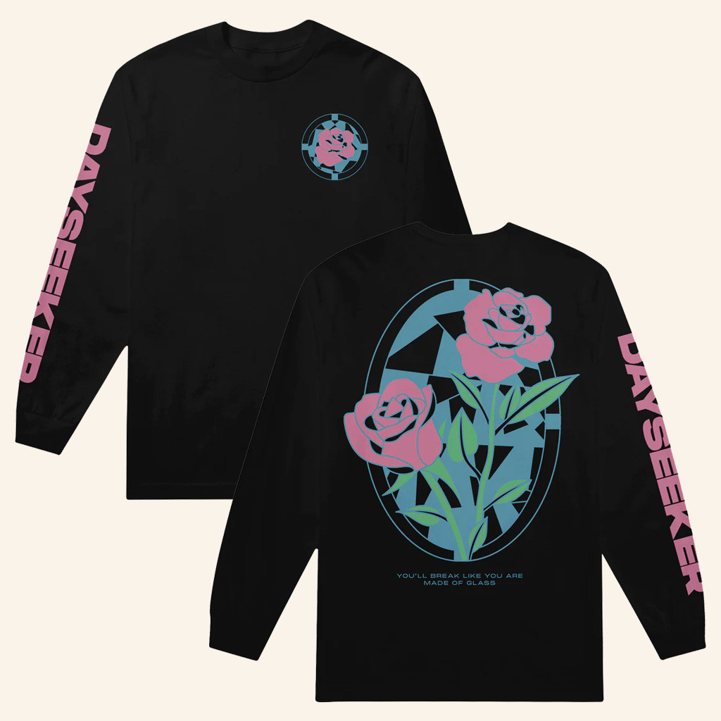 Spinefarm Merch Saint Dayseeker Stained Glass Black Long Sleeve T-Shirt Her Gifts-1