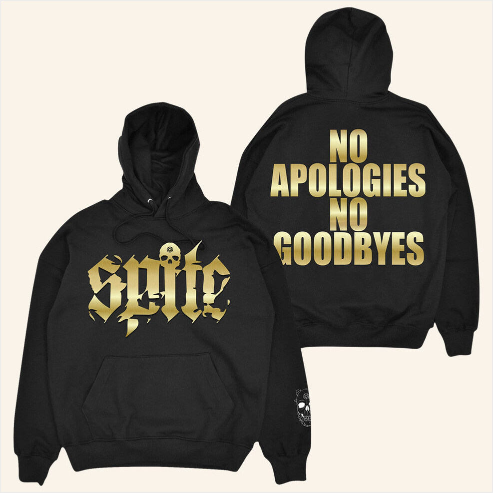 Spite Merch No Apologies Foil Hoodie Birthday Presents For Boyfriend Birthday Gifts For Besties-1