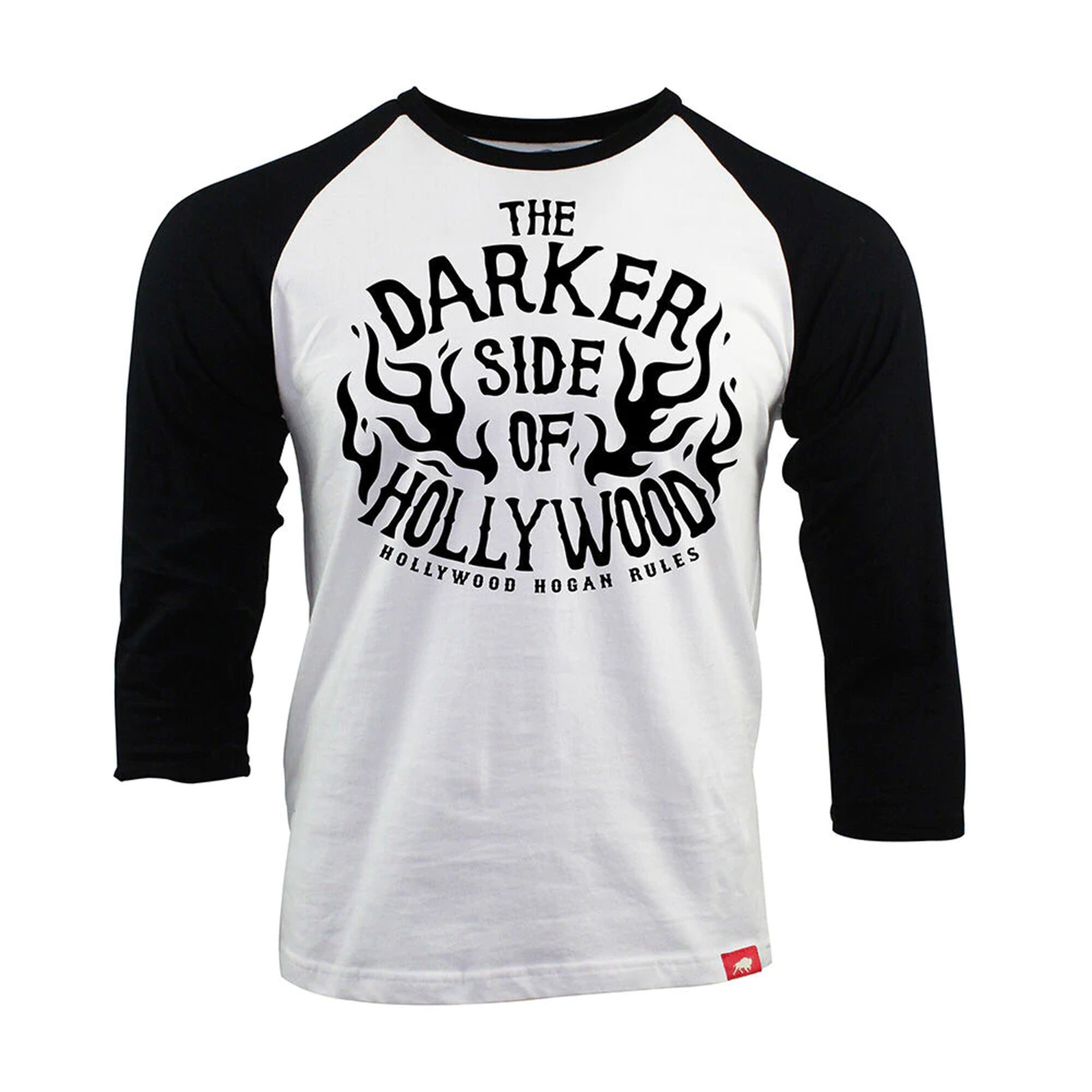 Sportiqe Whiteblack Hulk Hogan The Darker Side Of Hollywood Raglan 34sleeve Tshirt Hulk Hogan Merch-1