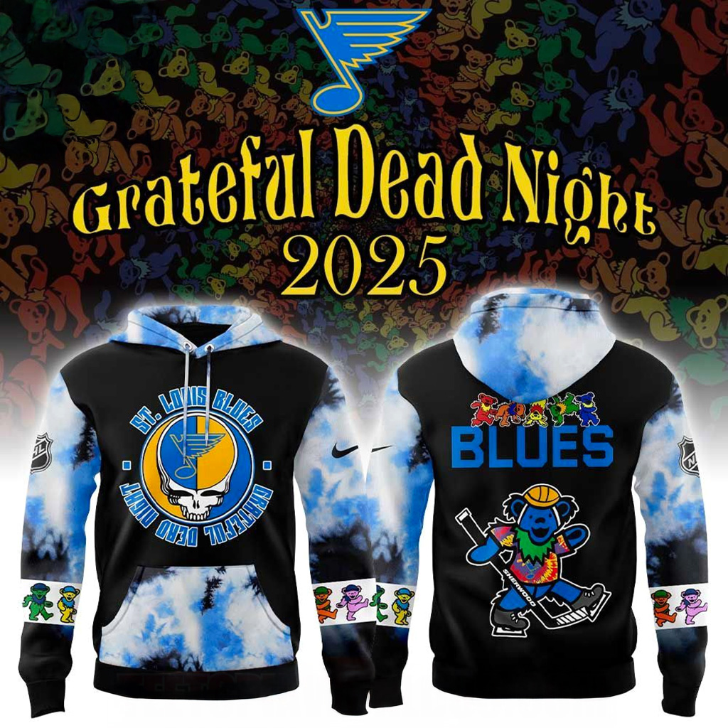 St Louis Blues Grateful Dead Night 60th Hoodie Blues Merch Good Gifts For Hockey Fans-1
