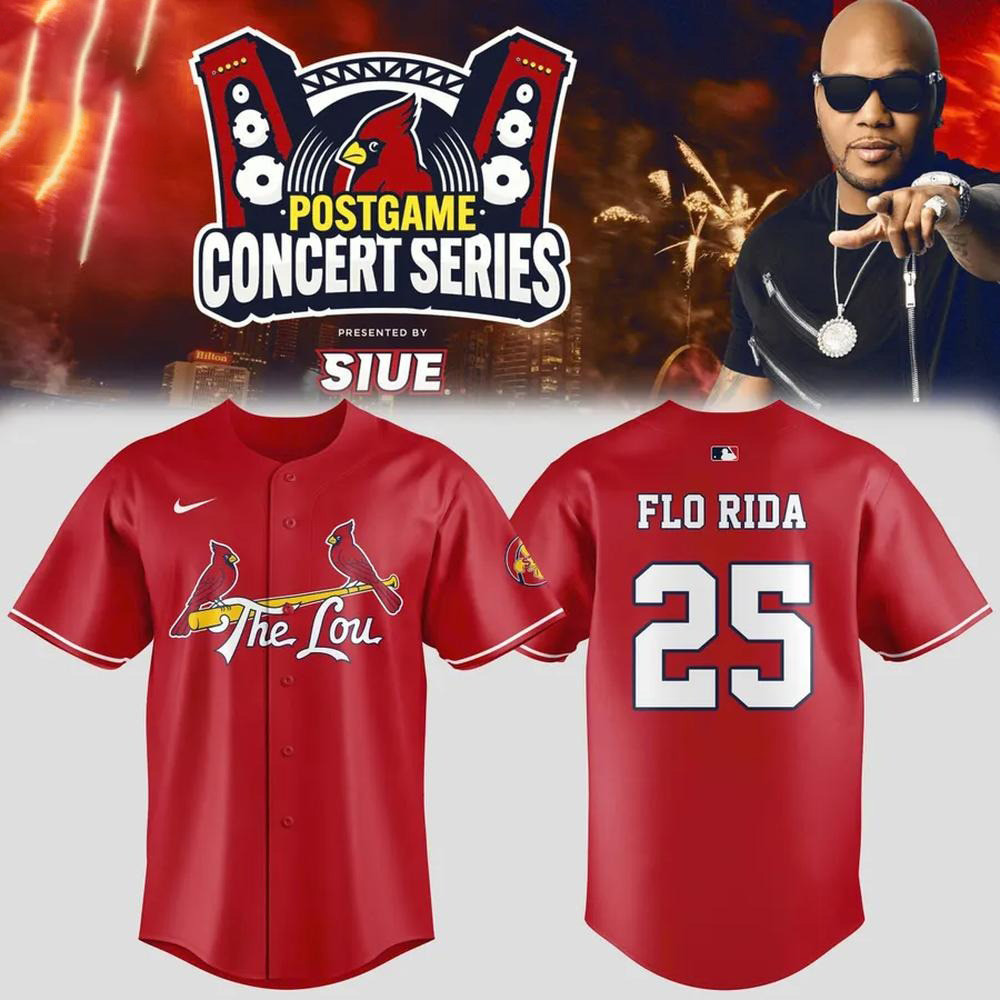 St Louis Cardinals X Flo Rida Postgame Concert Baseball Jersey Cardinals Merch Gifts For Fans-1