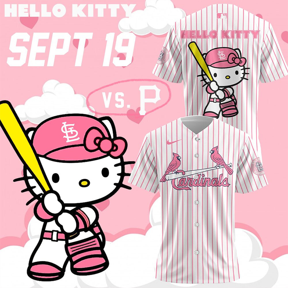 St. Louis Baseball x Hello Kitty Night September 19th Jersey Baseball Lovers Mother's Day Gifts-1