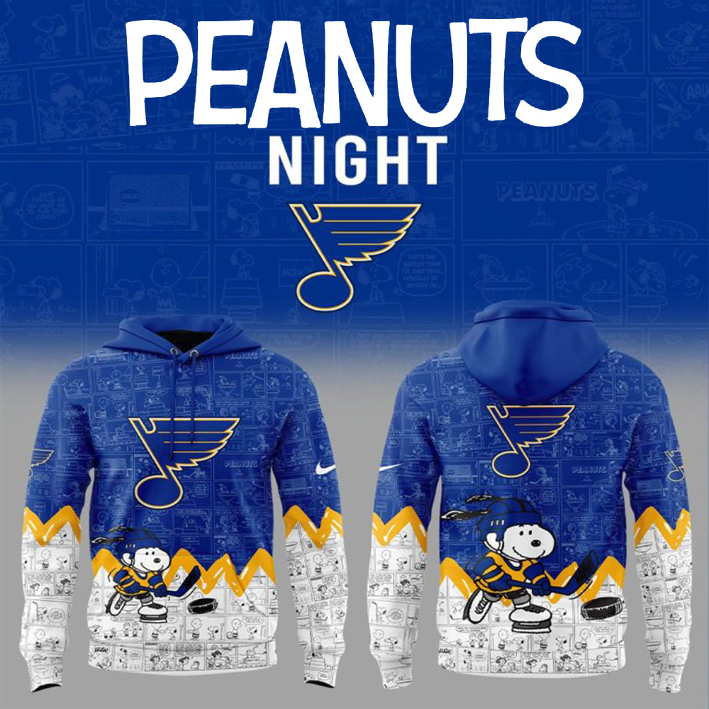 St. Louis Blues 75th Anniversary Of Peanuts Snoopy Hoodie Cool Gifts For Hockey Fans-1