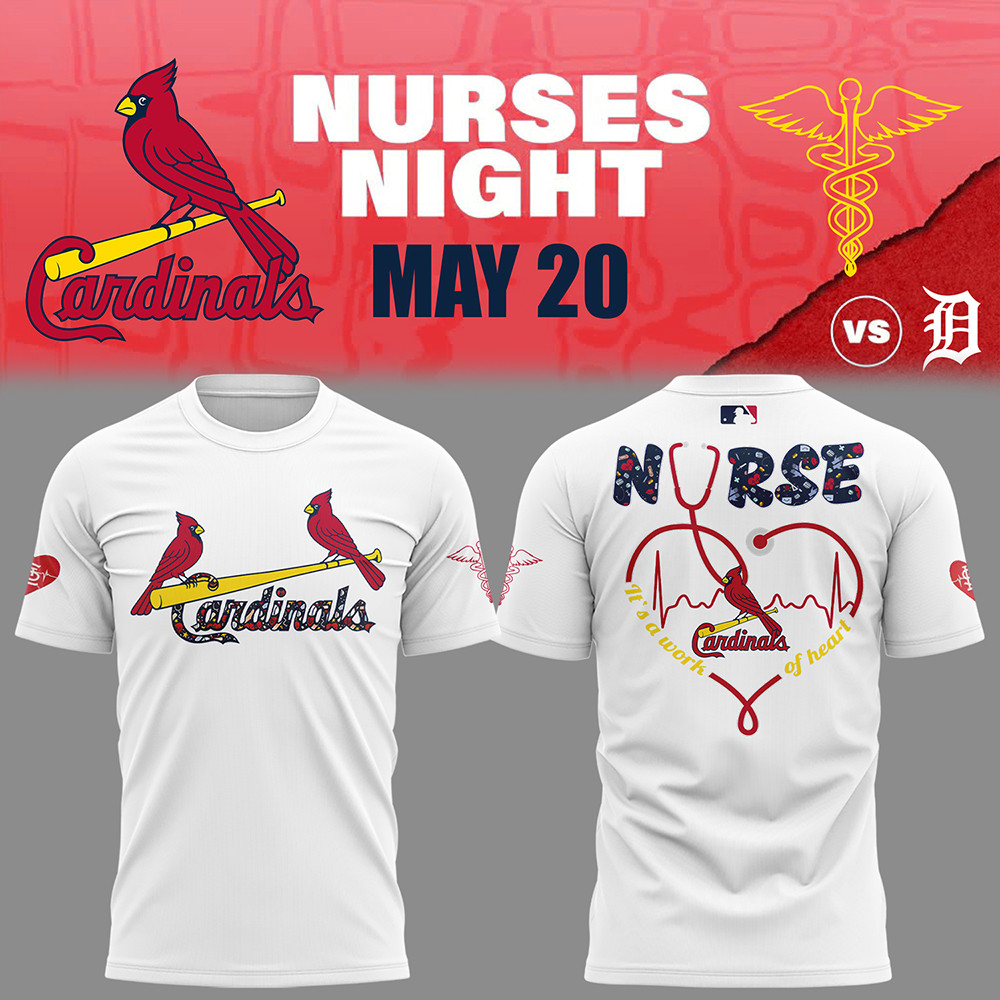 St. Louis Cardinals Baseball NURSES NIGHT T-Shirt Cool Baseball Gifts-1