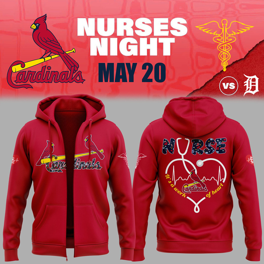 St. Louis Cardinals Baseball NURSES NIGHT Zip Hoodie Cool Baseball Gifts-1
