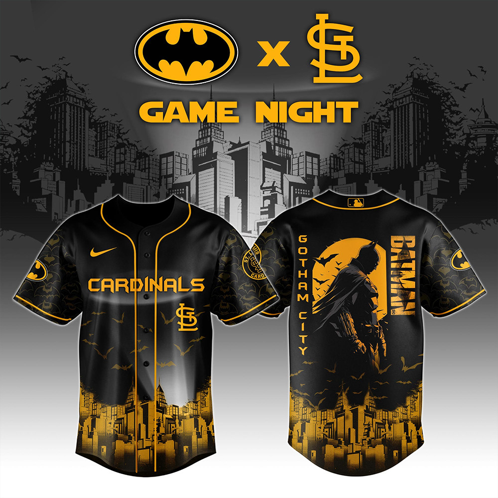 St.Louis Cardinals x DC Batman Game Night Jersey Cool Gifts For Baseball Lovers-1