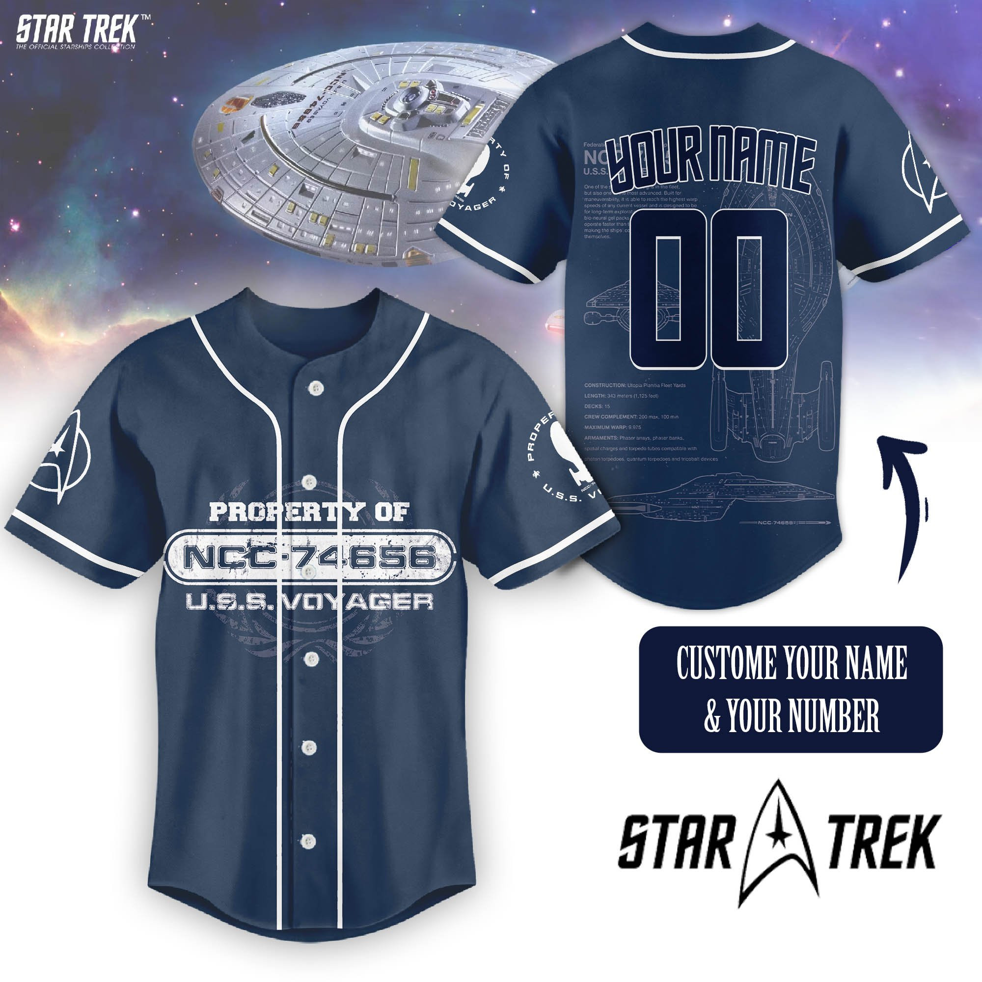 Star Trek Movie Personalized Baseball Jersey For Fans-1