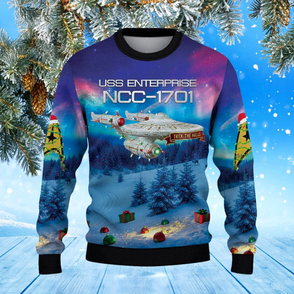Star Trek NCC-1701 Christmas Ugly Sweater Star Trek Merch Xmas Gifts For Him-1