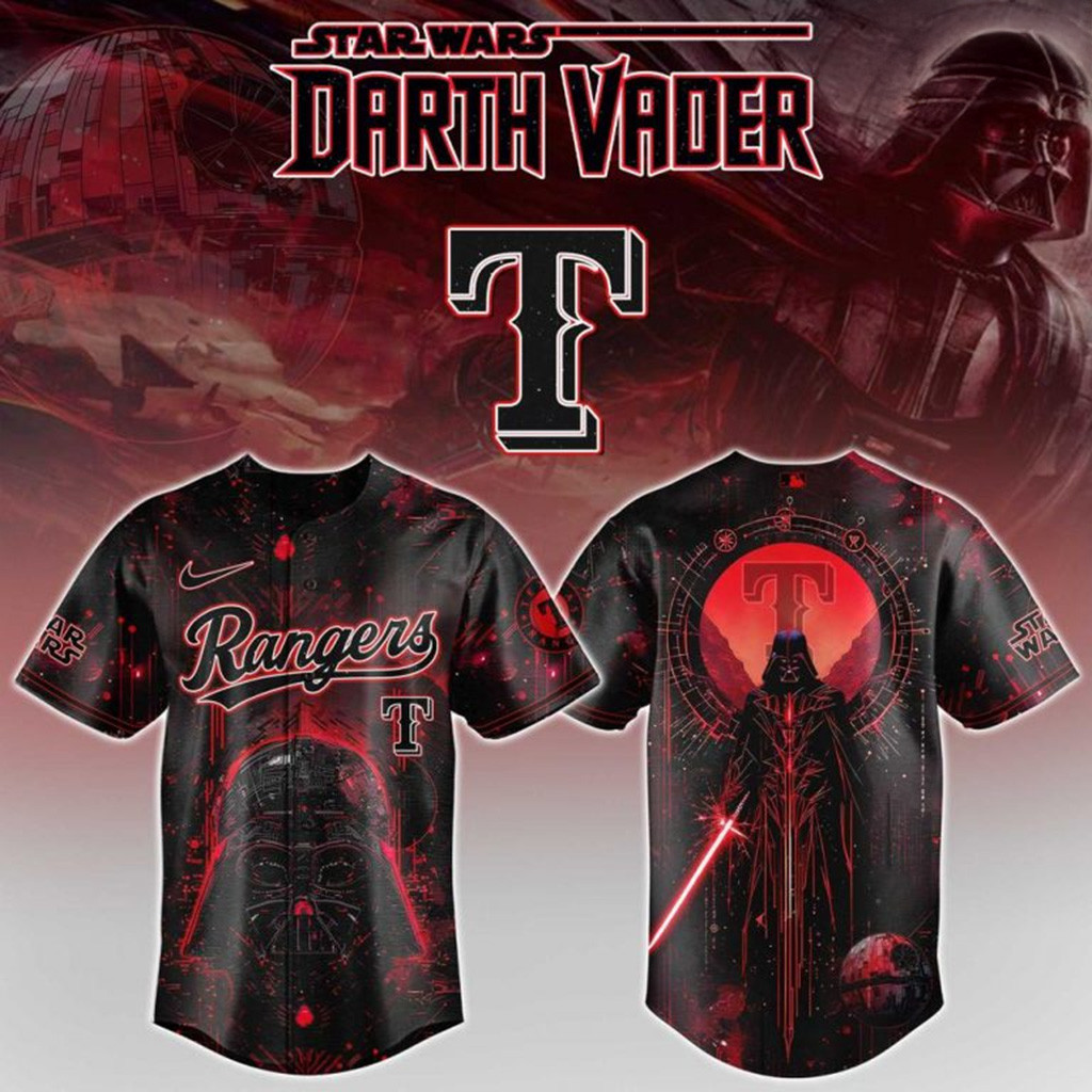 Star Wars Darth Vader Texas Rangers Baseball Jersey Rangers Merch Gifts For Fans-1