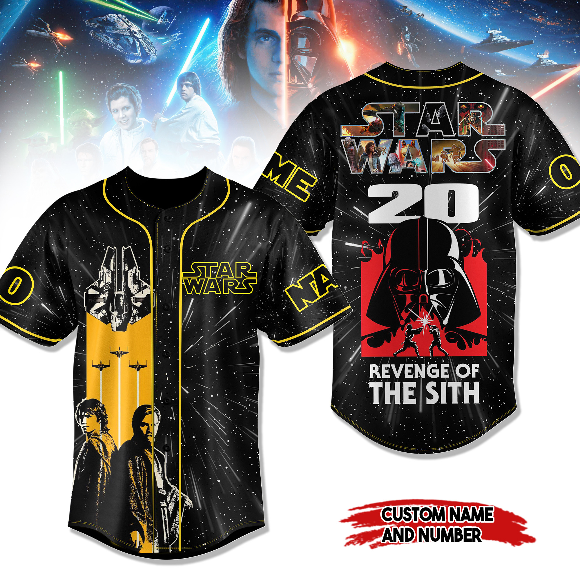 Star Wars Movie Personalized Baseball Jersey For Fans-1