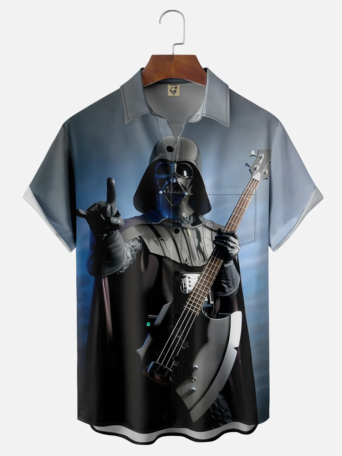 Stars Guitar Music Festival Chest Pocket Casual Shirt-1