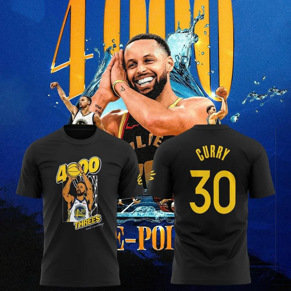 Stephen Curry 4000 Threes And Counting T-Shirt Gifts For Fans-1