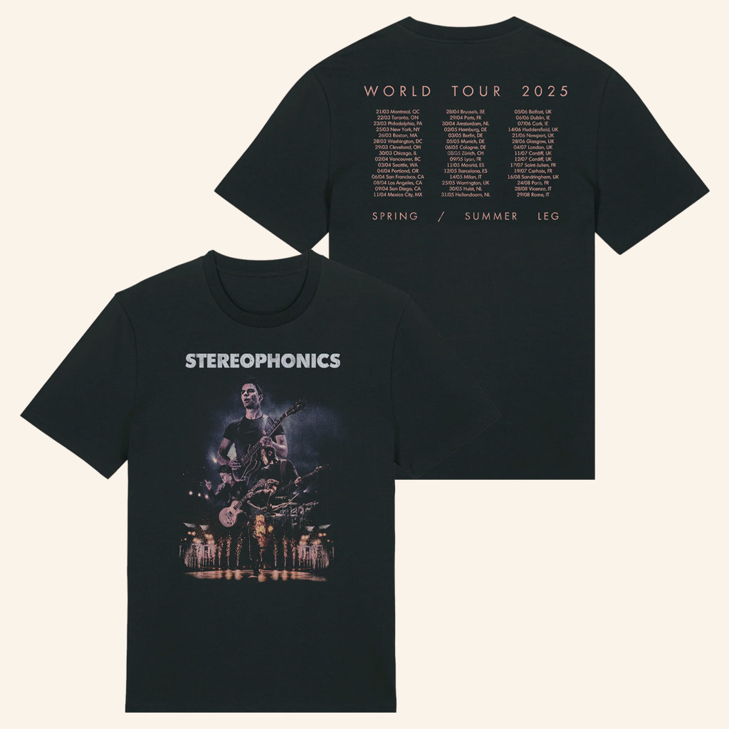 Stereophonics Merch World Tour 2025 T-Shirt Gifts For Rock Band Fans-1