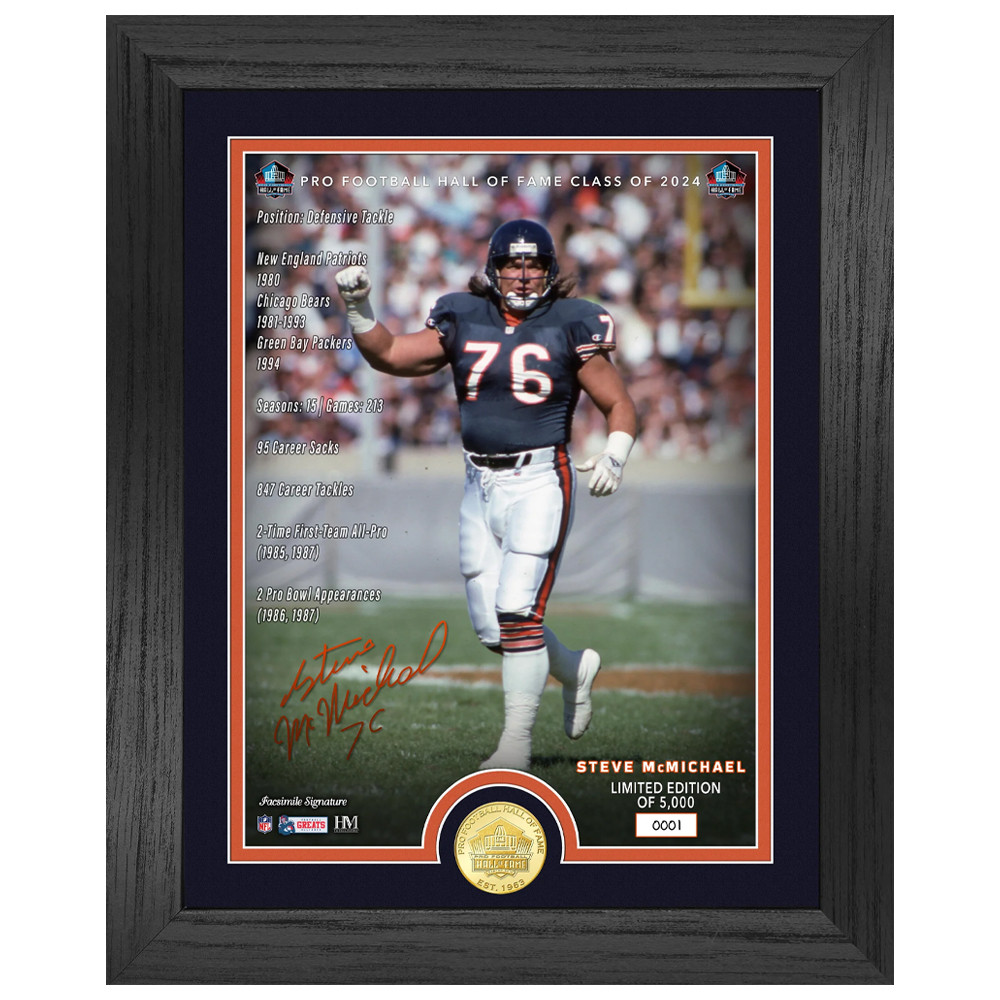 Steve McMichael Hall of Fame Class of 2024 Bronze Coin Photo Poster Gifts For Fans-1