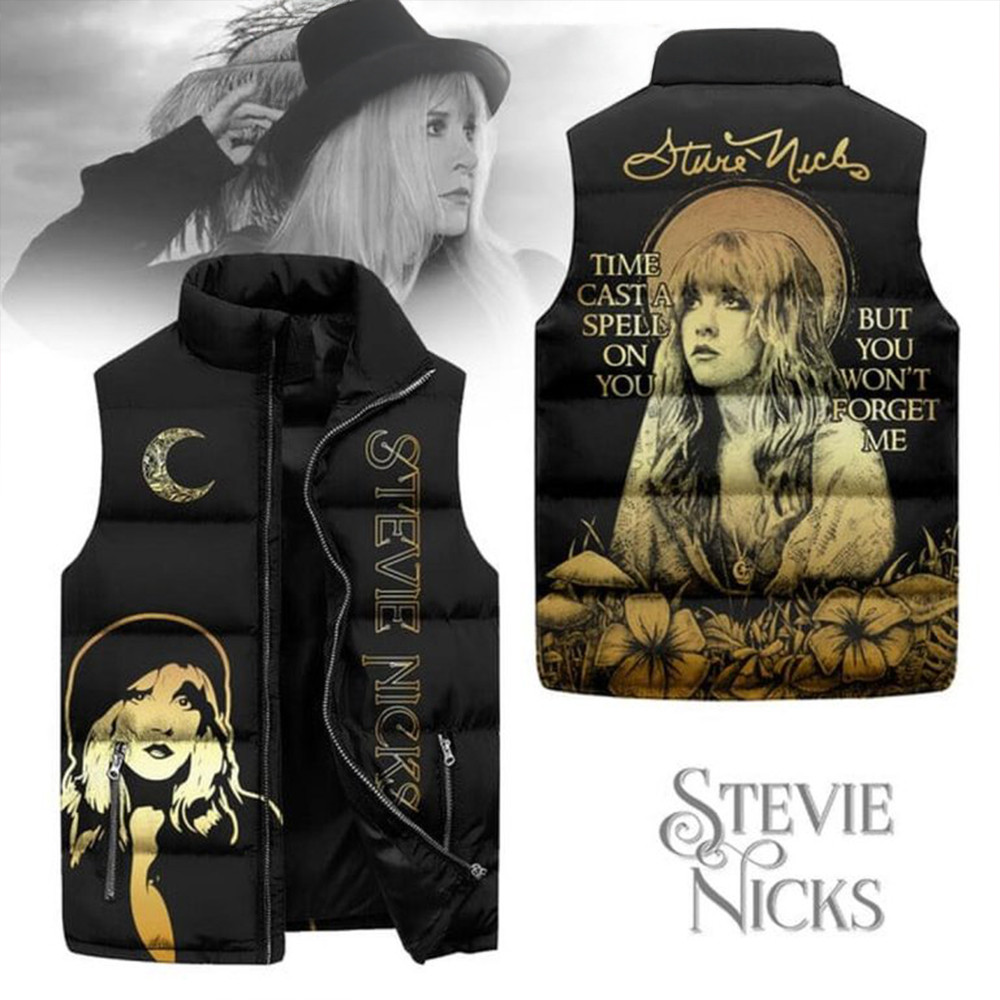 Stevie Nicks Time Cast A Spell On You Sleeveless Puffer Jacket Music Fans Gifts-1