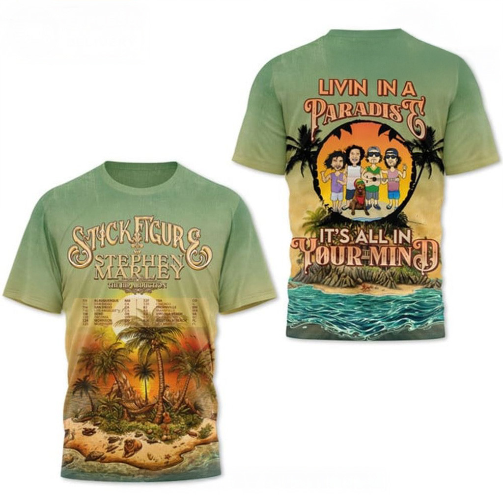 Stick Figure Stephen Marley The Hip Abduction Island Holiday Tour 2025 Shirt Gifts For Dad-1