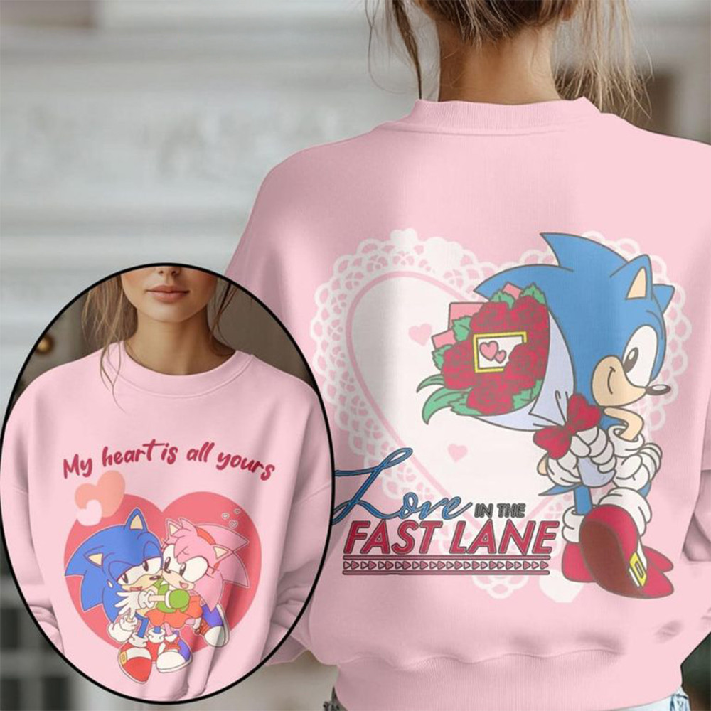 Stitch My Heart Is All Yours Valentine 2025 Sweatshirt Gifts For Cartoon Fans-1