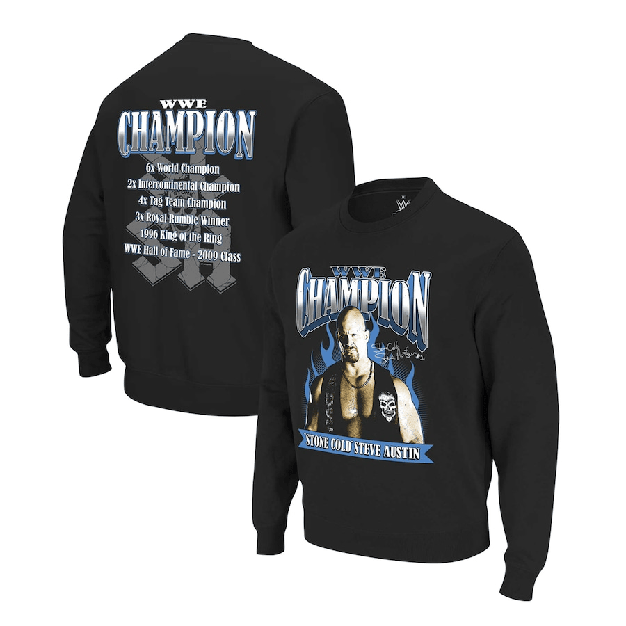 Stone Cold Steve Austin Merch Stone Cold Steve Austin WWE Champion Sweatshirt Gifts For Dad-1