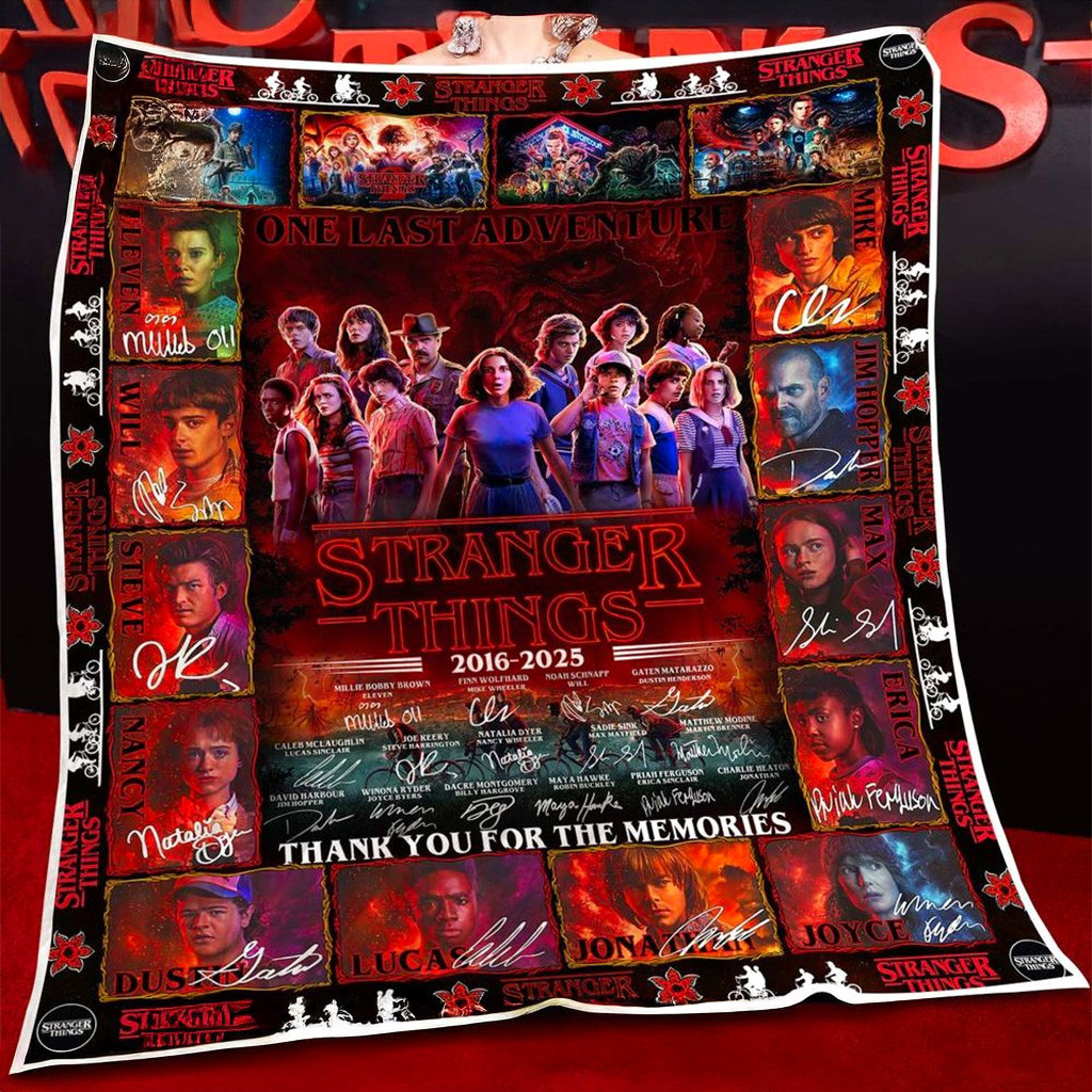 Stranger Things 2016-2025 Thank You For The Memories Blanket RIP Stranger Things Merch-1