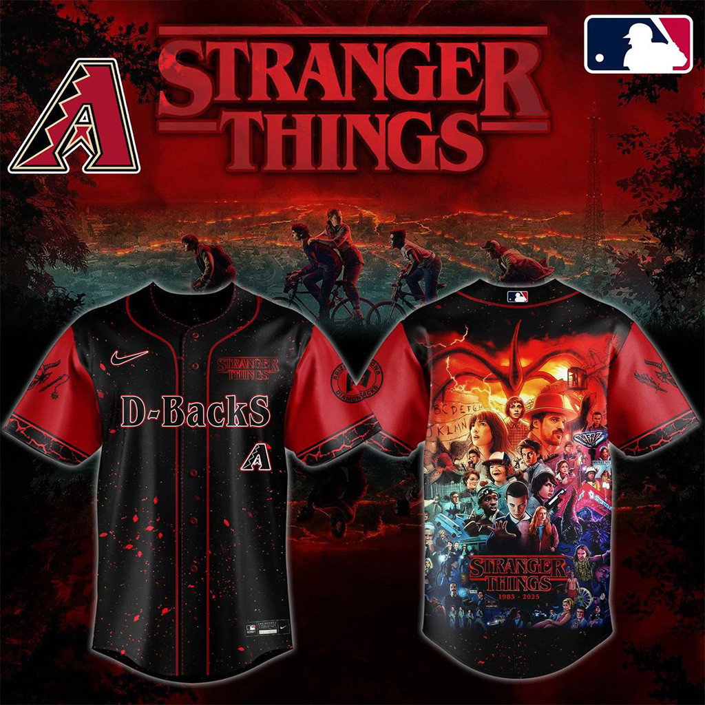 Stranger Things 5 Final Season Mix Arizona Diamondbacks 2025 Jersey Diamondbacks Merch-1