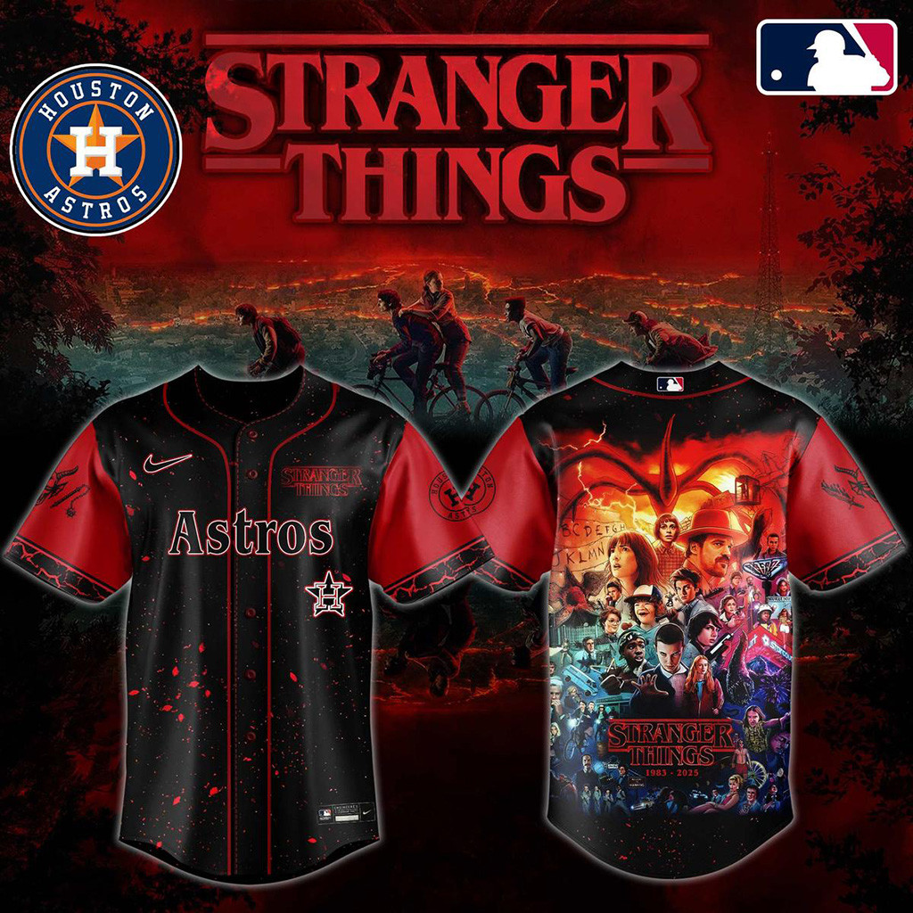 Stranger Things 5 Final Season Mix Houston Astros 2025 Jersey Houston Astros Merch Him Gifts-1