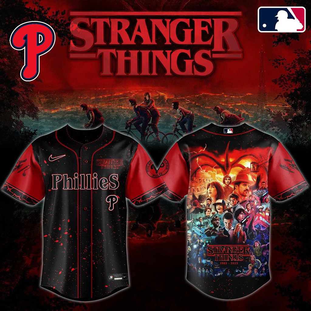 Stranger Things 5 Final Season Mix Philadelphia Phillies 2025 Jersey Phillies Merch Son Gifts-1