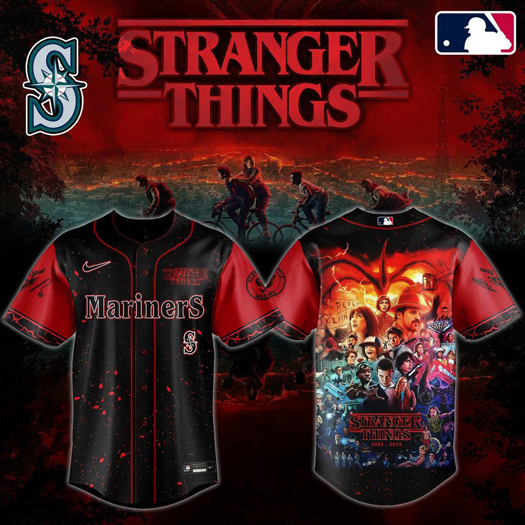 Stranger Things 5 Final Season Mix Seattle Mariners 2025 Jersey Seattle Mariners Merch Gifts-1