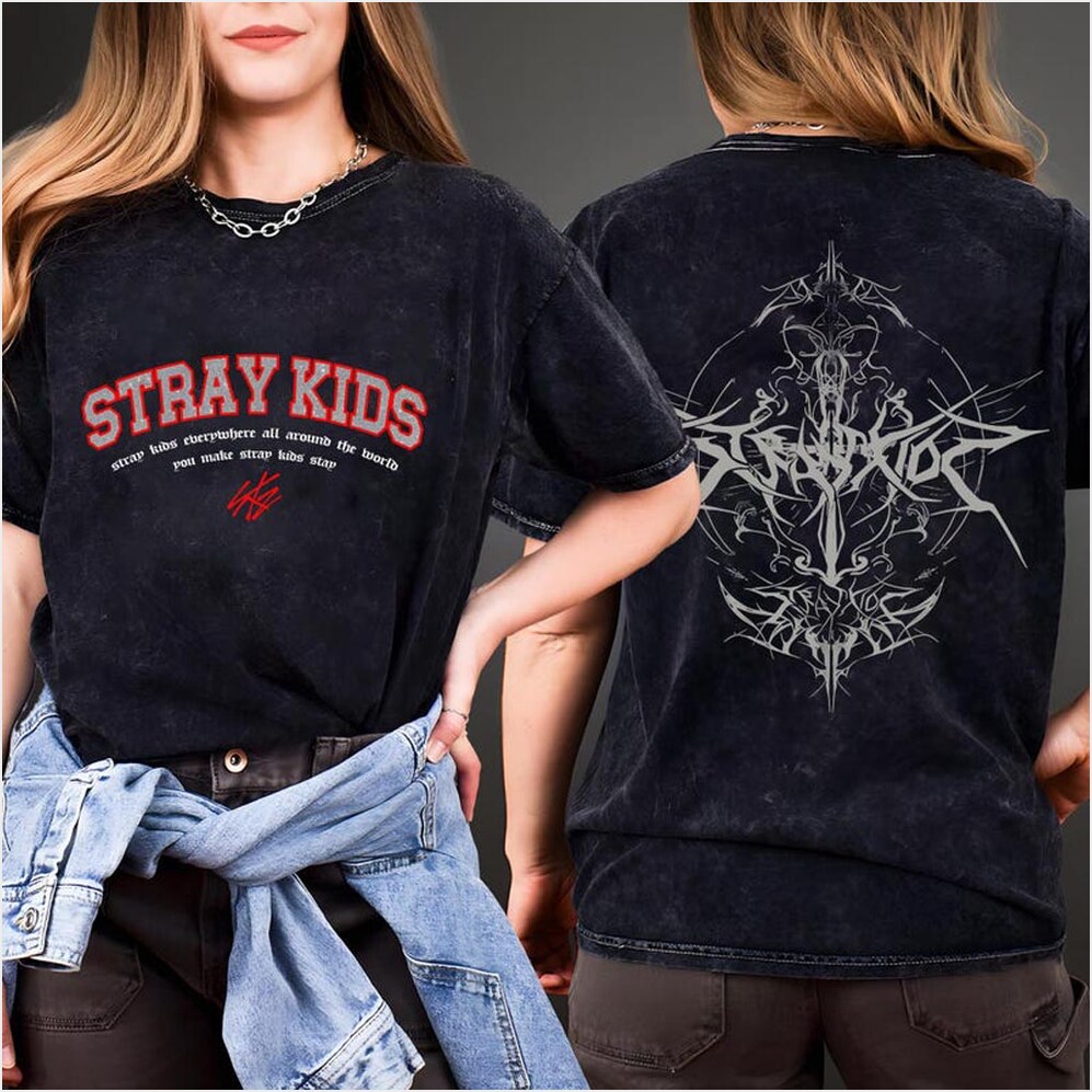 Stray Kids Domiate Mineral Wash Shirt Stray Kids Domiate World Tour Mineral T-Shirt Apparel-1