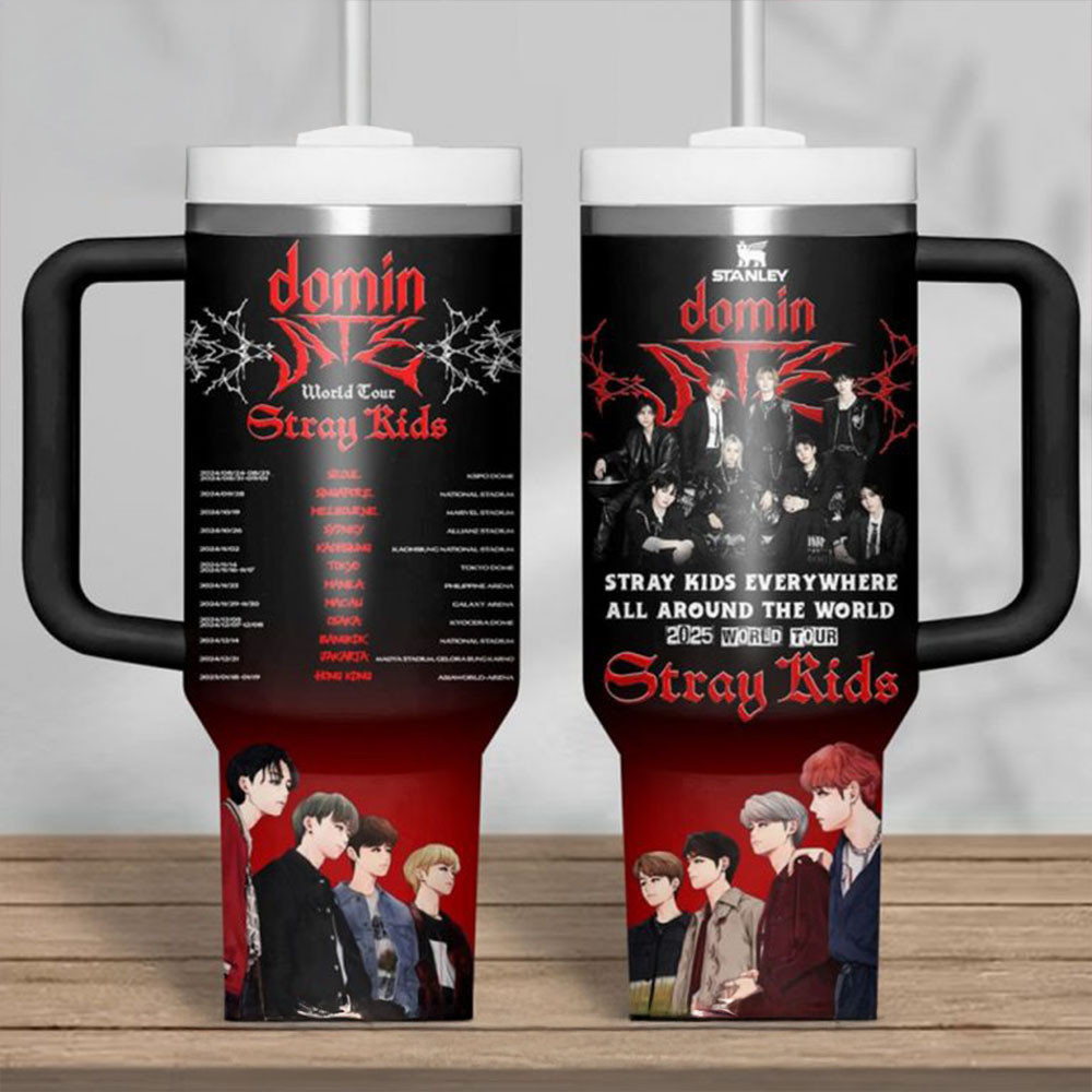 Stray Kids Dominate World Tour 2025 Stanley Tumbler Stray Kids Merch Gifts For Music Fans-1