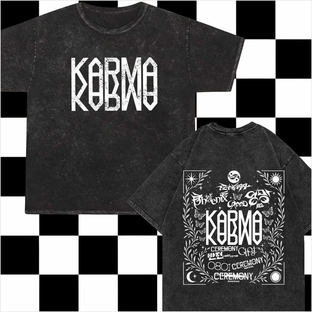 Stray Kids Karma TrackList Mineral Wash Shirt Stray Kids Domiate Mineral Merchandise-1