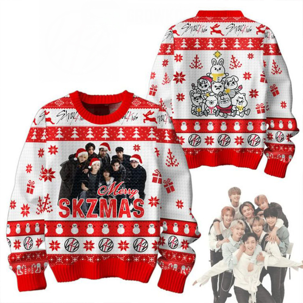 Stray Kids Merry SKZmas 2024 Christmas Ugly Sweater Gifts For Band Fans-1