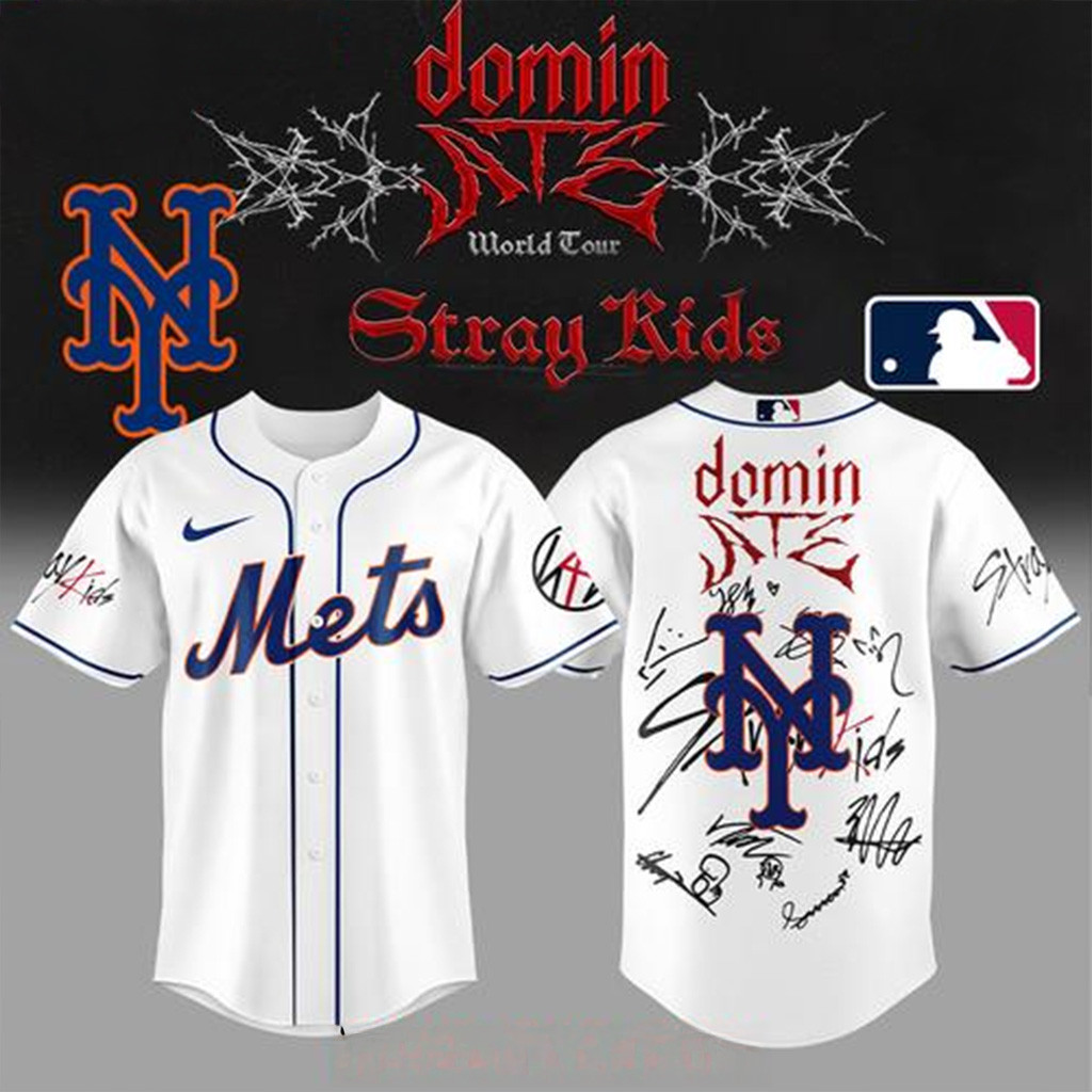 Stray Kids x New York Mets Dominate World Tour Baseball Jersey Mets Merch Gifts For Fans-1