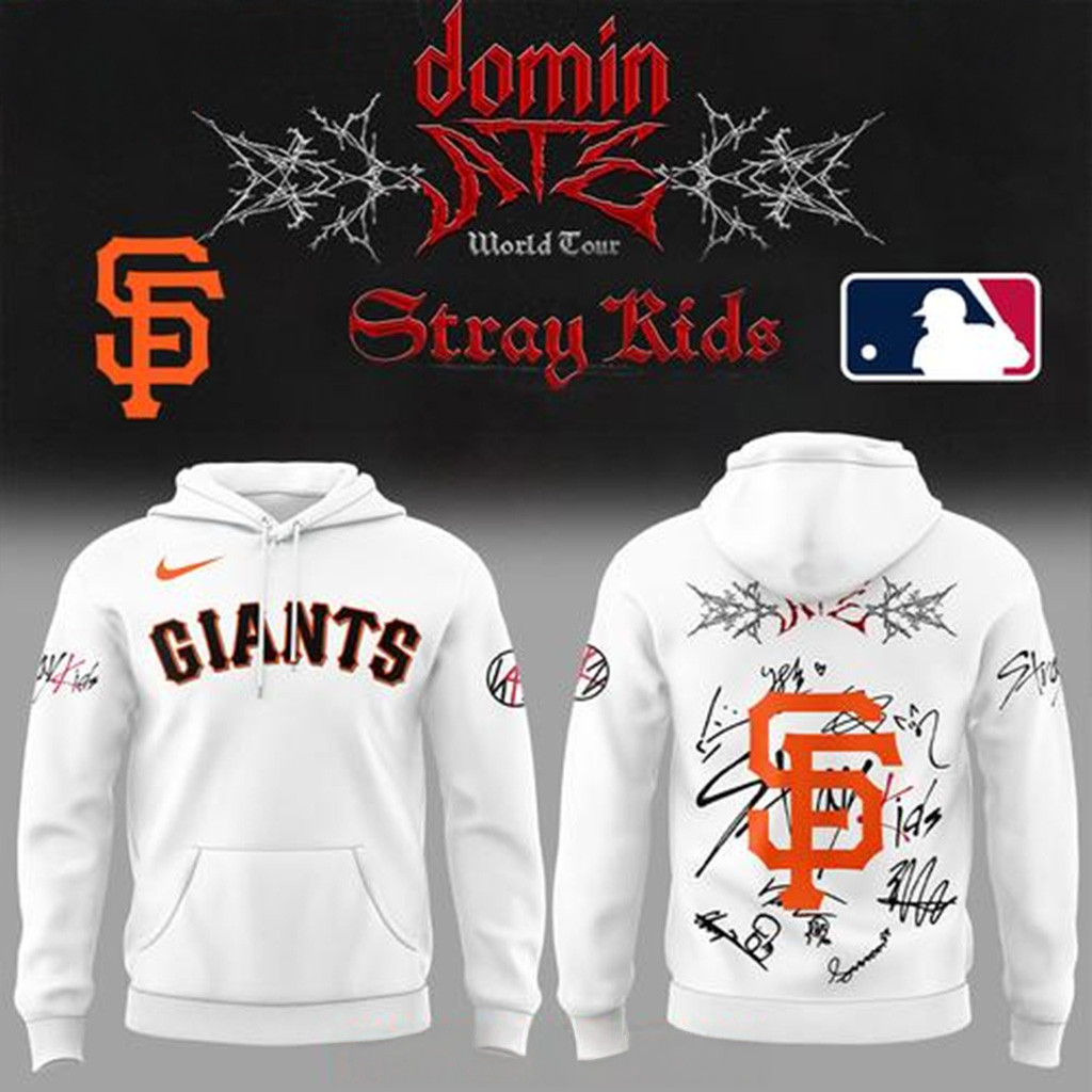 Stray Kids x San Francisco Giants Dominate World Tour Signature Hoodie Giants Merch-1