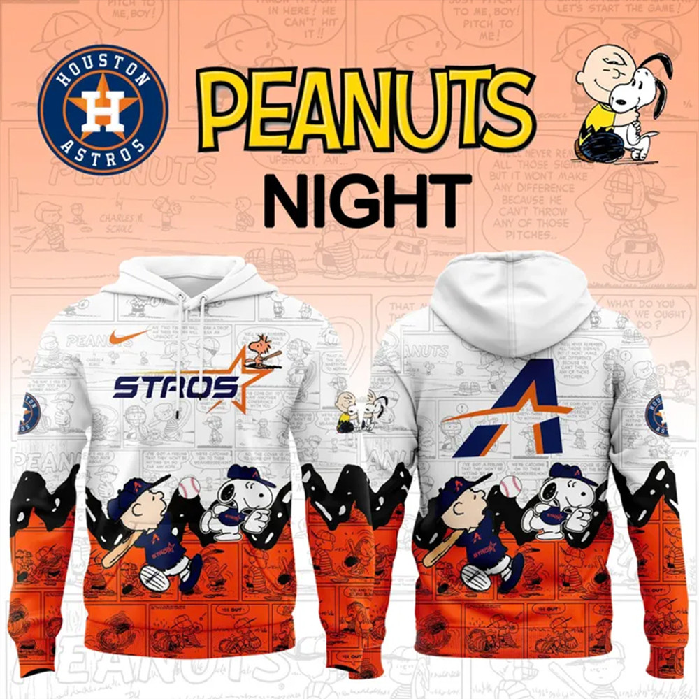 Stros 75th Anniversary of Peanuts Hoodie Best Gifts For Baseball Lovers-1