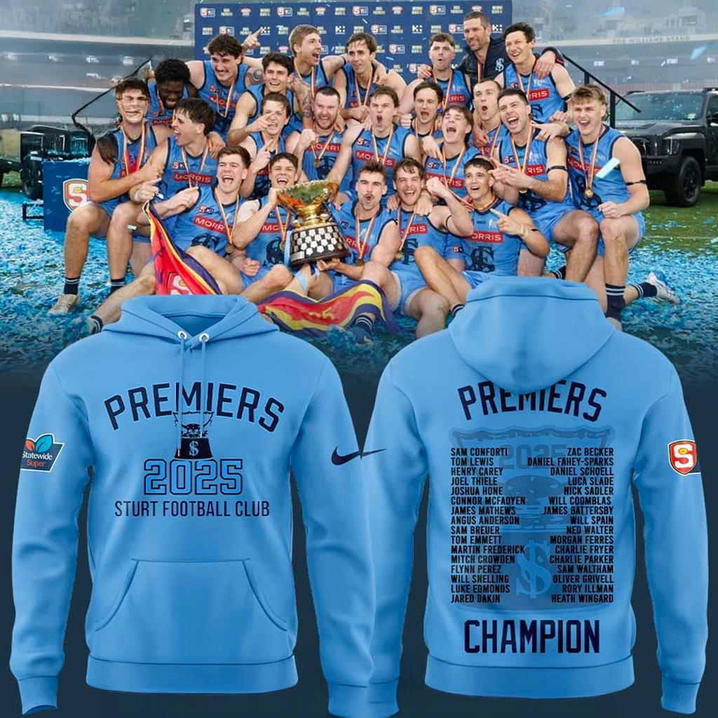Sturt Football Club 2025 League Premiers Champion Hoodie Sturt Football Club Merch-1
