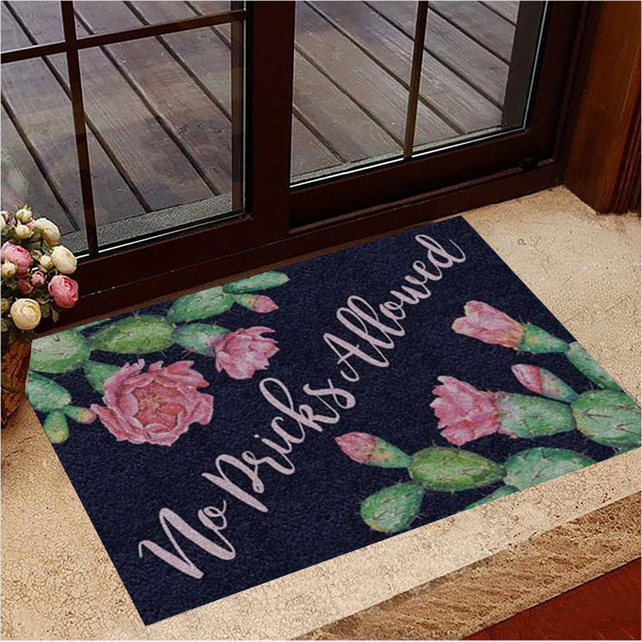 Succulents Are Flowering No Pricks Allowed Doormat Birthday Gifts For Friends-1