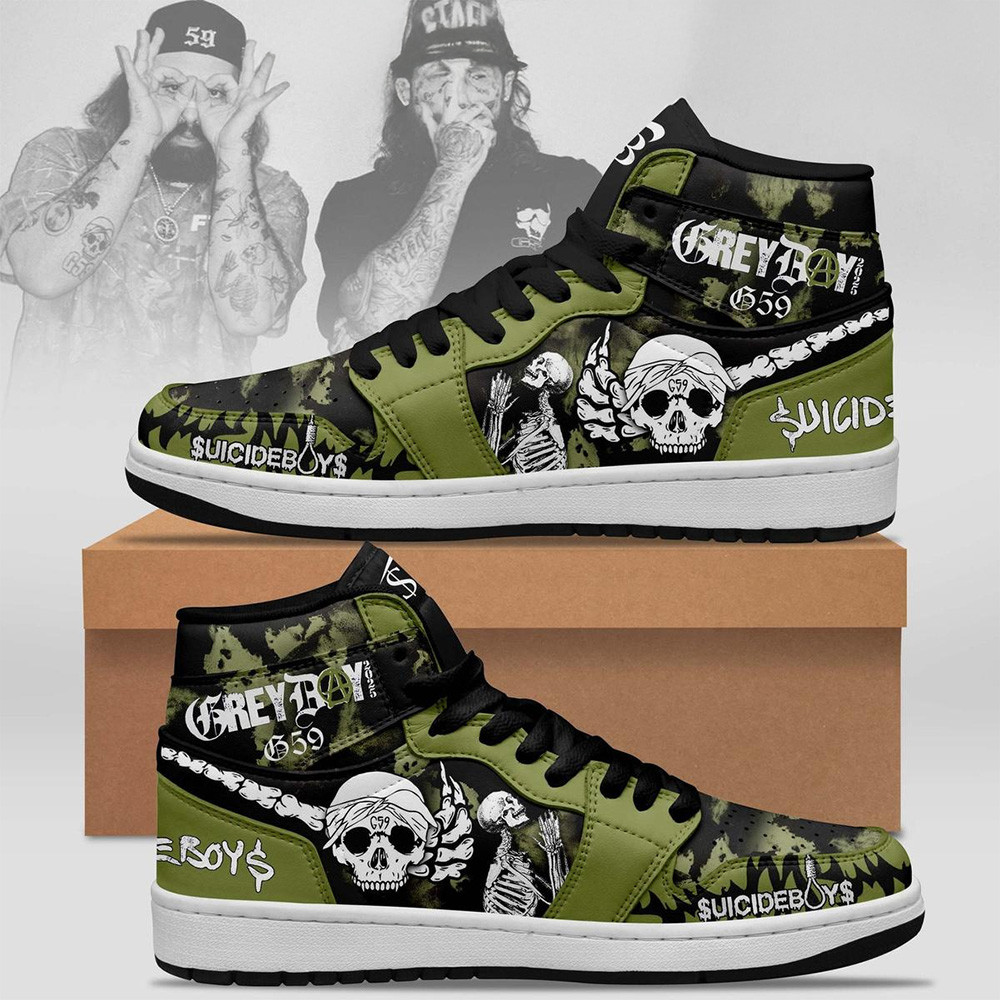 Suicideboys Grey Day G59 Air Jordan 1 Shoes Suicideboys Merch Gifts For Hip Hop Fans-1