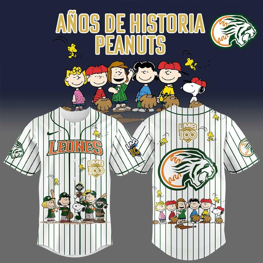 Sultanes de Monterrey x Peanuts LMB 100th Anniversary Baseball Jersey LMB Merch-1