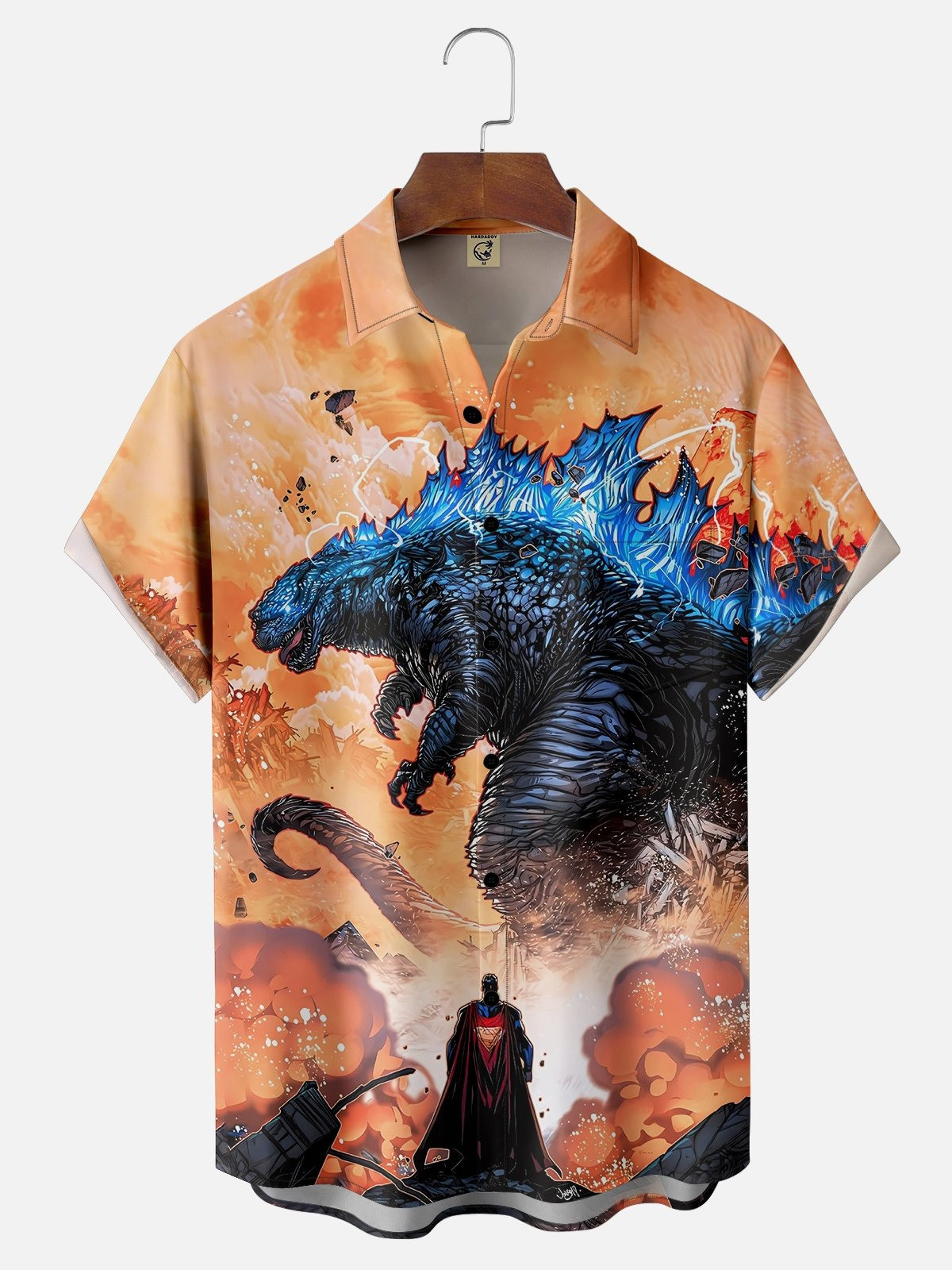 Superman vs. Godzilla Chest Pocket Casual Shirt-1