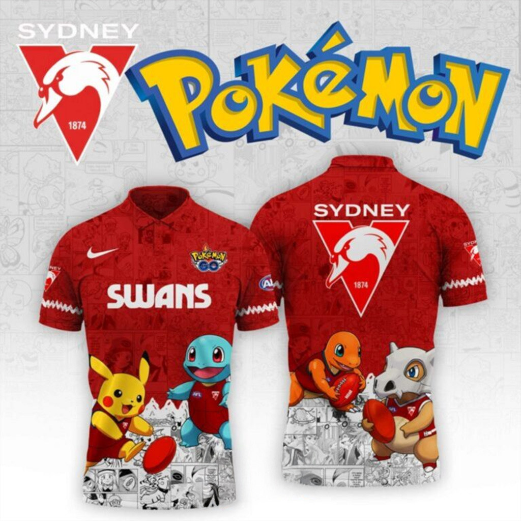 Swans AFL Team Pokemon Polo Shirt Swans Merch Unique Gifts For Husband-1