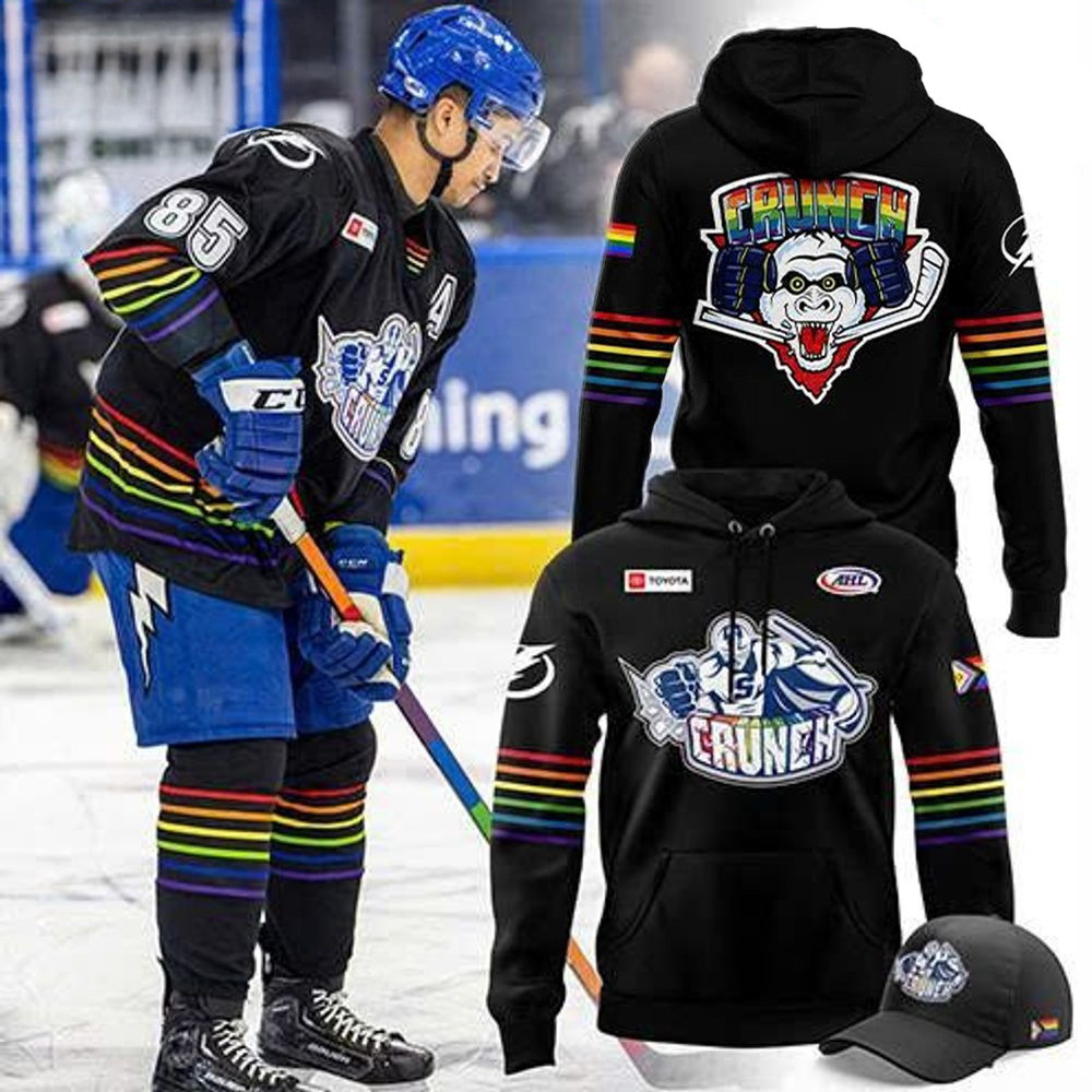 Syracuse Crunch X Pride Month Hoodie 2025 Black Syracuse Crunch Merch LGBT Gifts-1